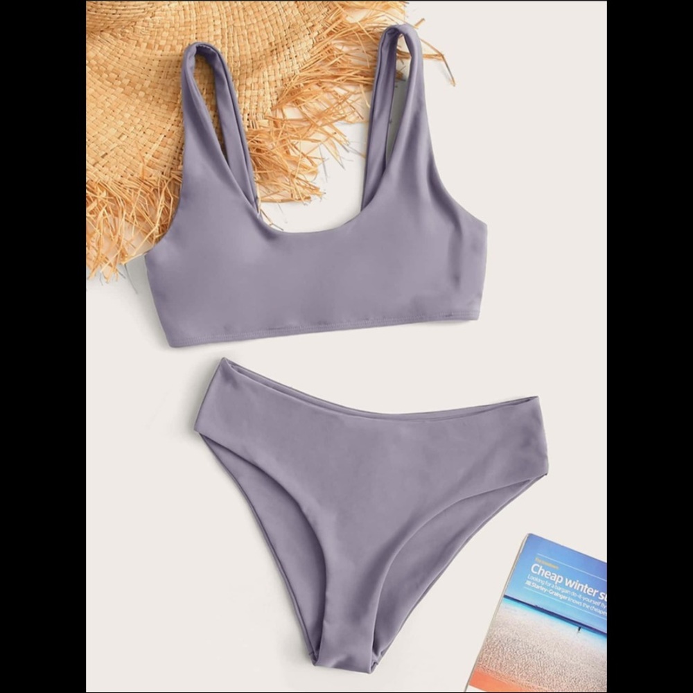 Plain Scoop Neck Bikini